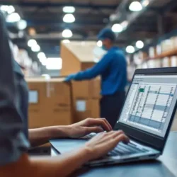 operador logística faz o controle de estoque e vendas de e-commerce