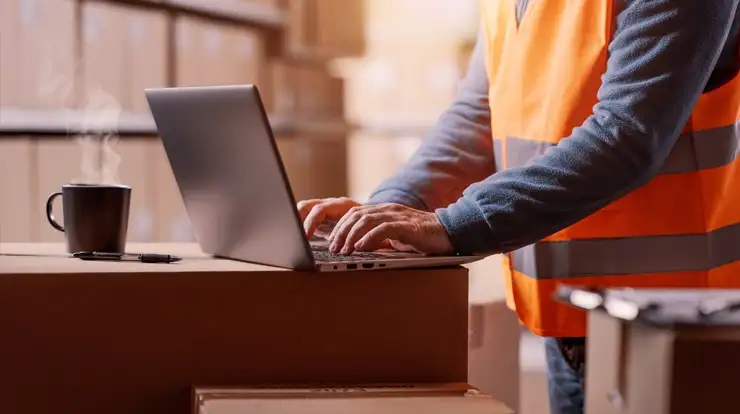 operador checando o fluxo logístico da empresa